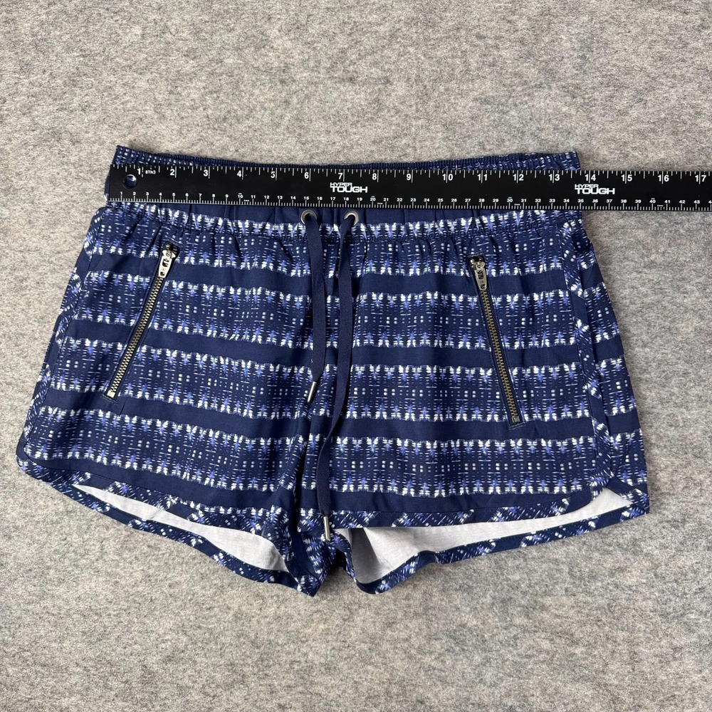 Athleta Ikat Stripe Sway Shorts 3" Zip Pockets 213026 Blue Womens XS - Picture 7 of 11